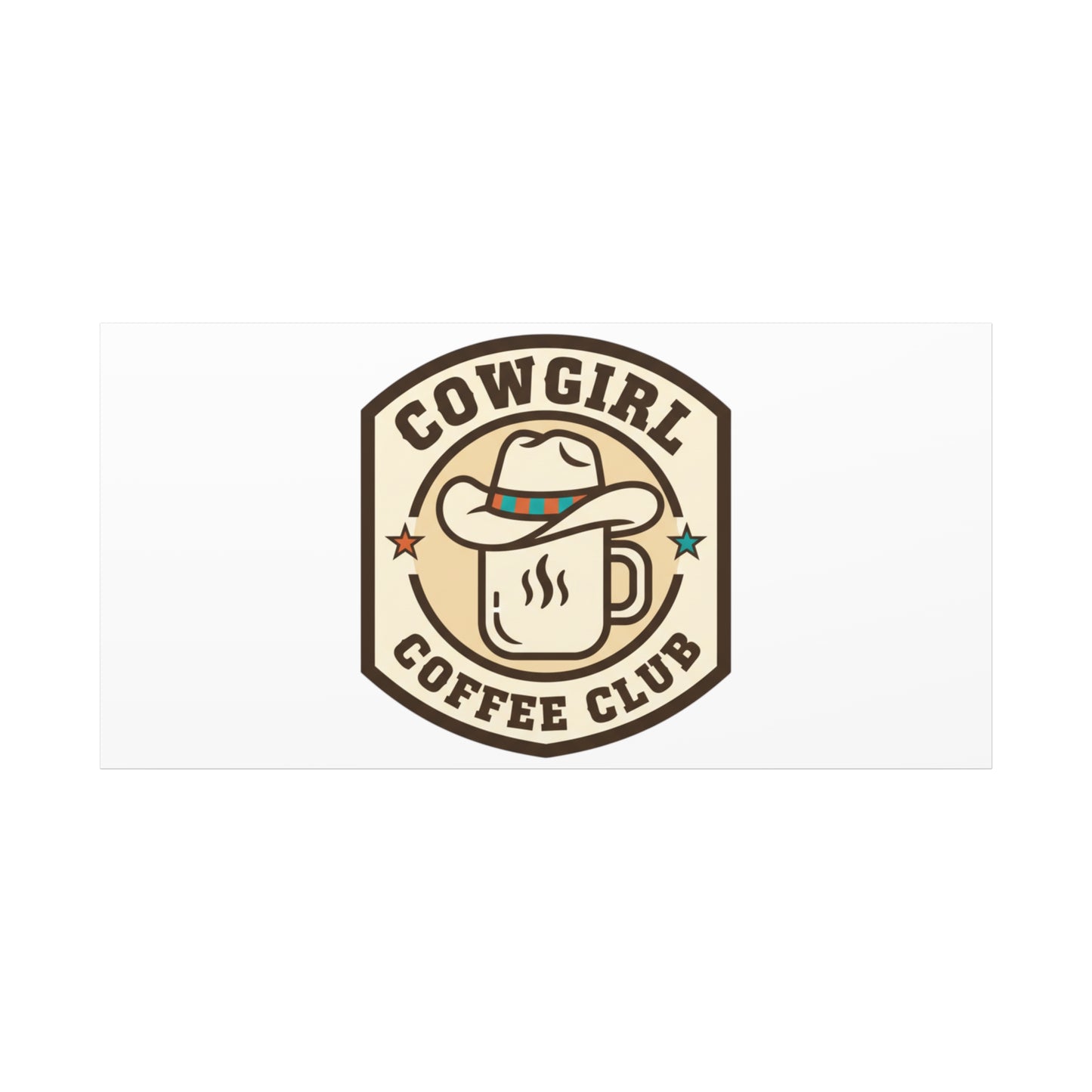Cowgirl Coffee Club Canvas | Western Badge Typography, Rustic Emblem