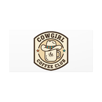 Cowgirl Coffee Club Canvas | Western Badge Typography, Rustic Emblem