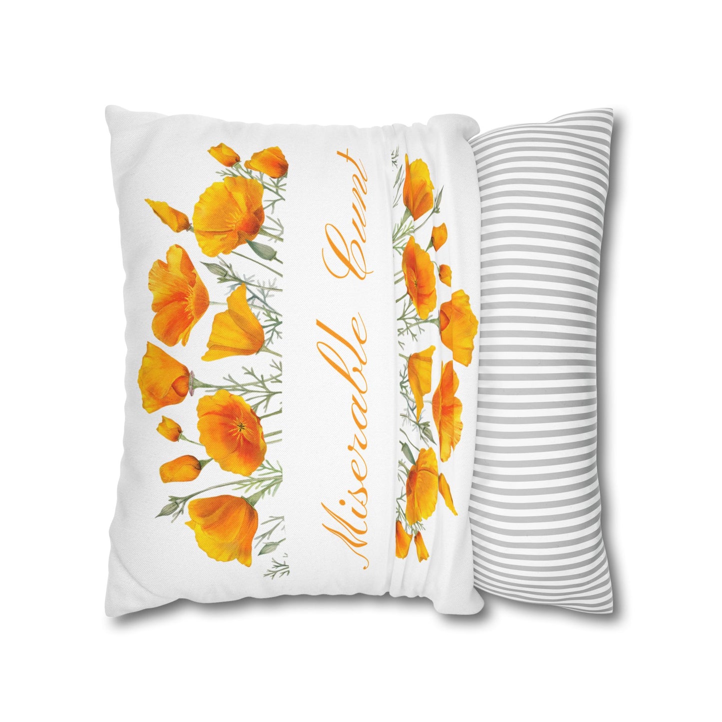 Miserable C Word Pillow Cover Yellow Flowers