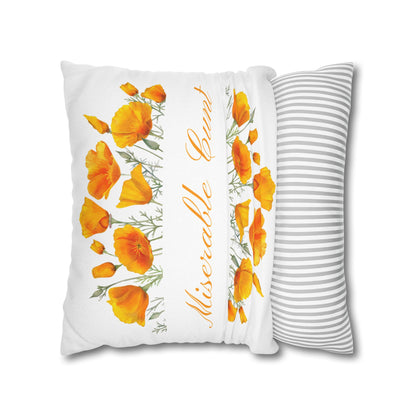 Miserable C Word Pillow Cover Yellow Flowers
