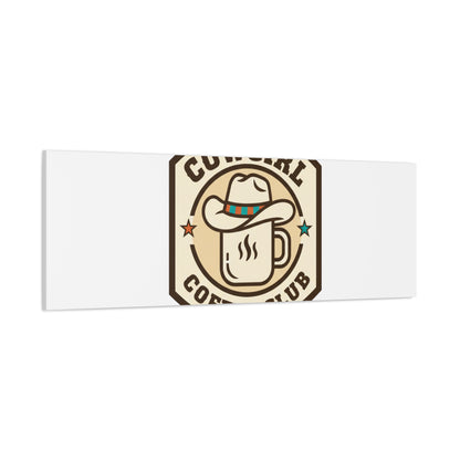 Cowgirl Coffee Club Canvas | Western Badge Typography, Rustic Emblem