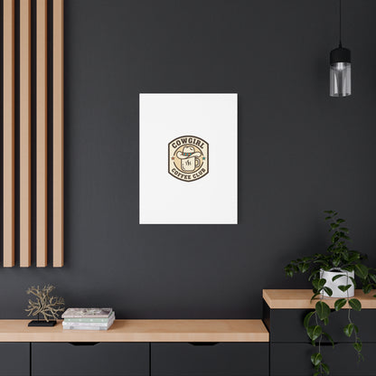 Cowgirl Coffee Club Canvas | Western Badge Typography, Rustic Emblem