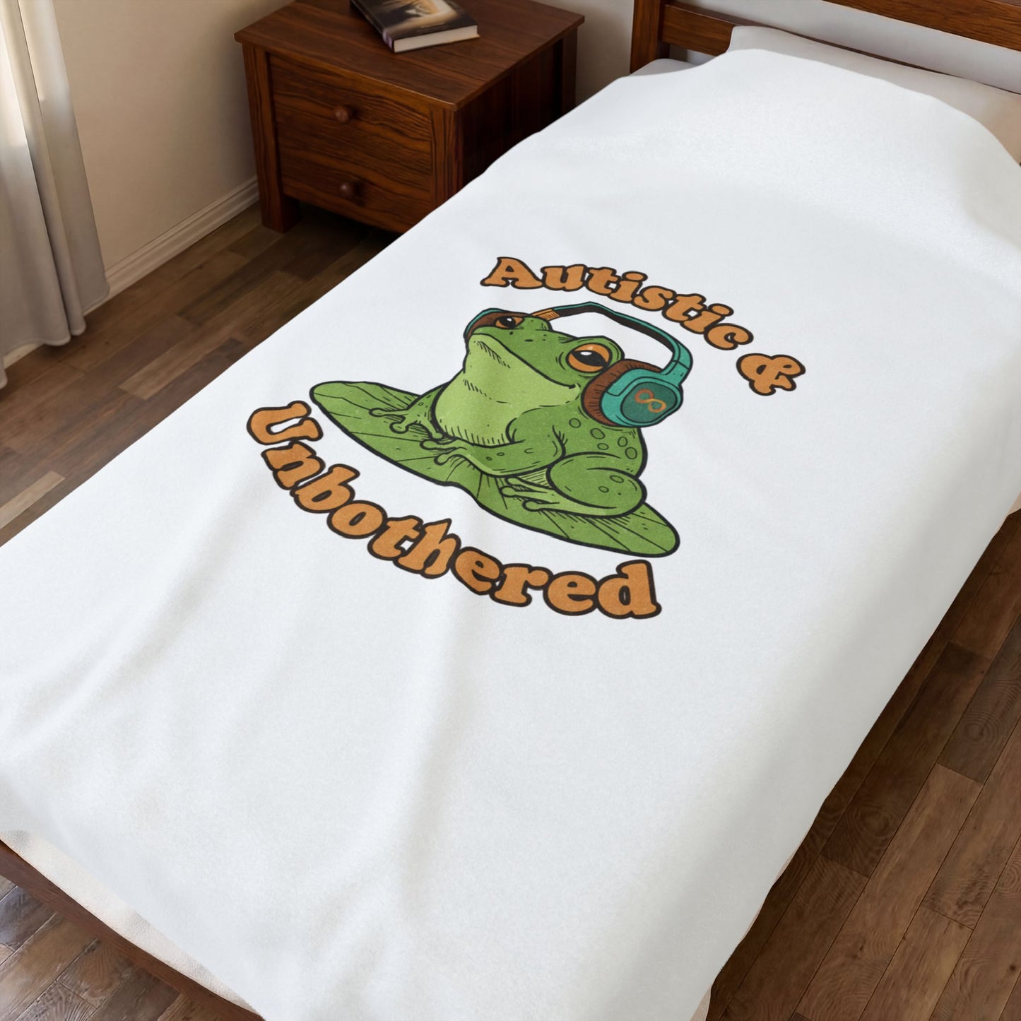 Autistic & Unbothered Frog Blanket | autism meme, neurodiversity pride