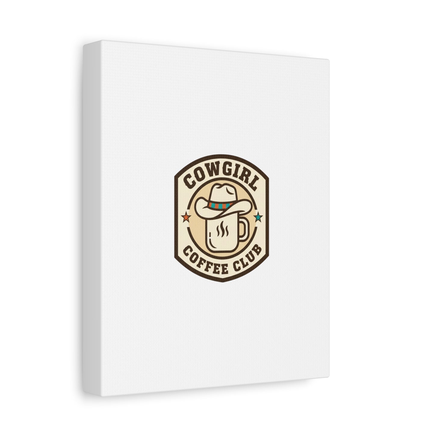 Cowgirl Coffee Club Canvas | Western Badge Typography, Rustic Emblem