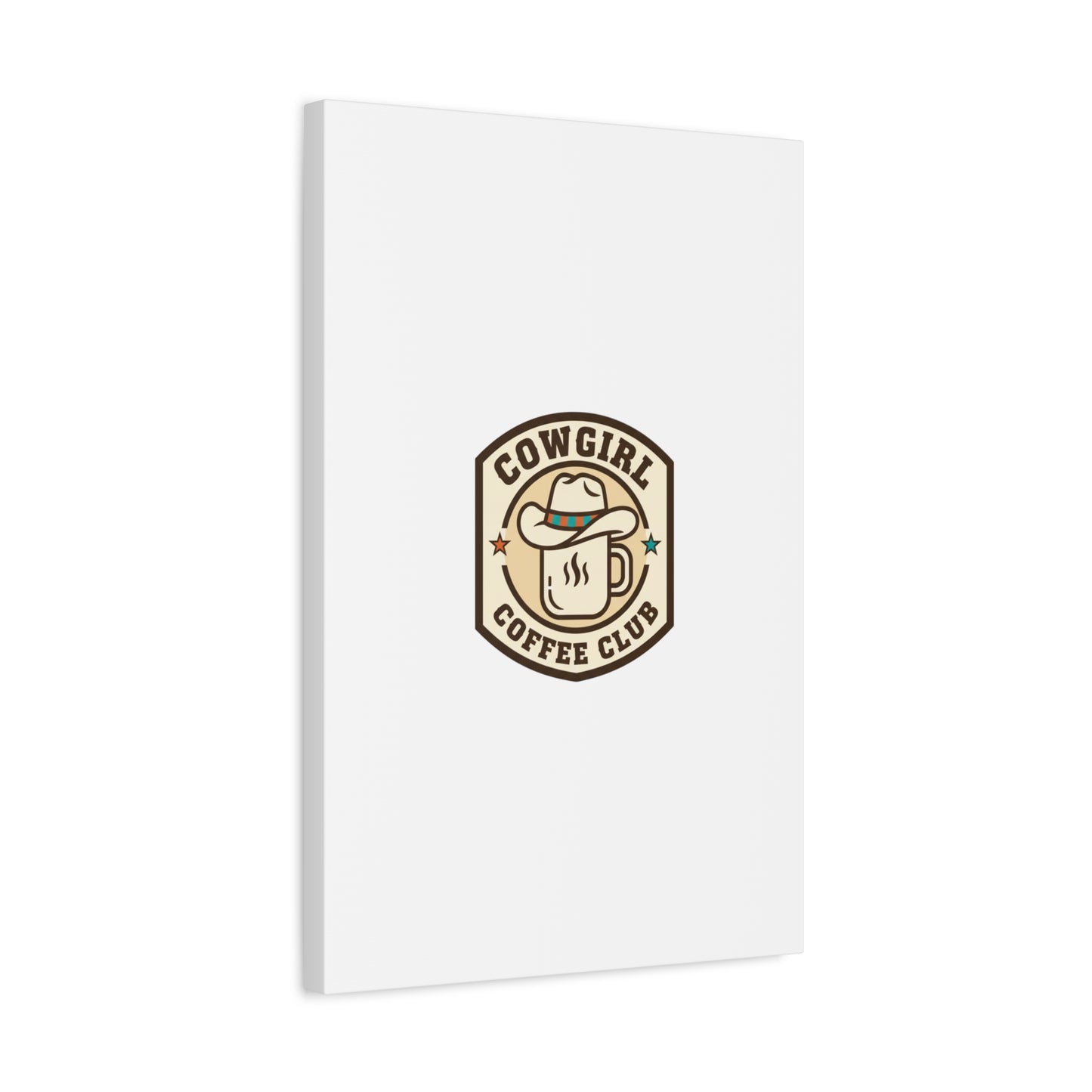 Cowgirl Coffee Club Canvas | Western Badge Typography, Rustic Emblem