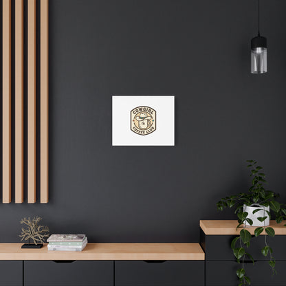 Cowgirl Coffee Club Canvas | Western Badge Typography, Rustic Emblem