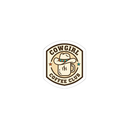 Cowgirl Coffee Club Kiss-Cut Stickers | Western Badge Typography