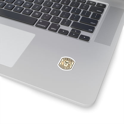 Cowgirl Coffee Club Kiss-Cut Stickers | Western Badge Typography
