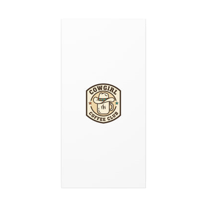 Cowgirl Coffee Club Canvas | Western Badge Typography, Rustic Emblem