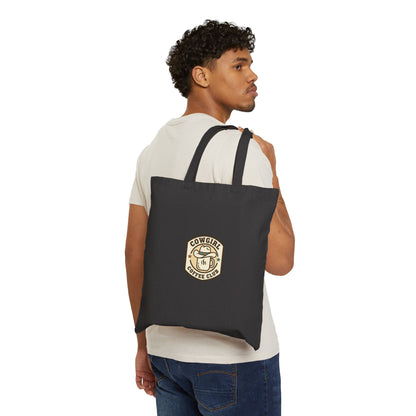 Cowgirl Coffee Club Tote | Western Badge Typography, Rustic Collegiate Emblem
