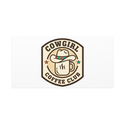 Cowgirl Coffee Club Canvas | Western Badge Typography, Rustic Emblem