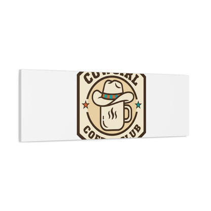 Cowgirl Coffee Club Canvas | Western Badge Typography, Rustic Emblem