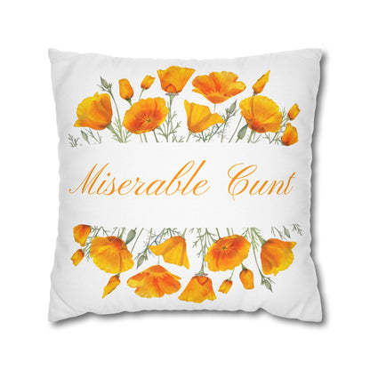 Miserable C Word Pillow Cover Yellow Flowers