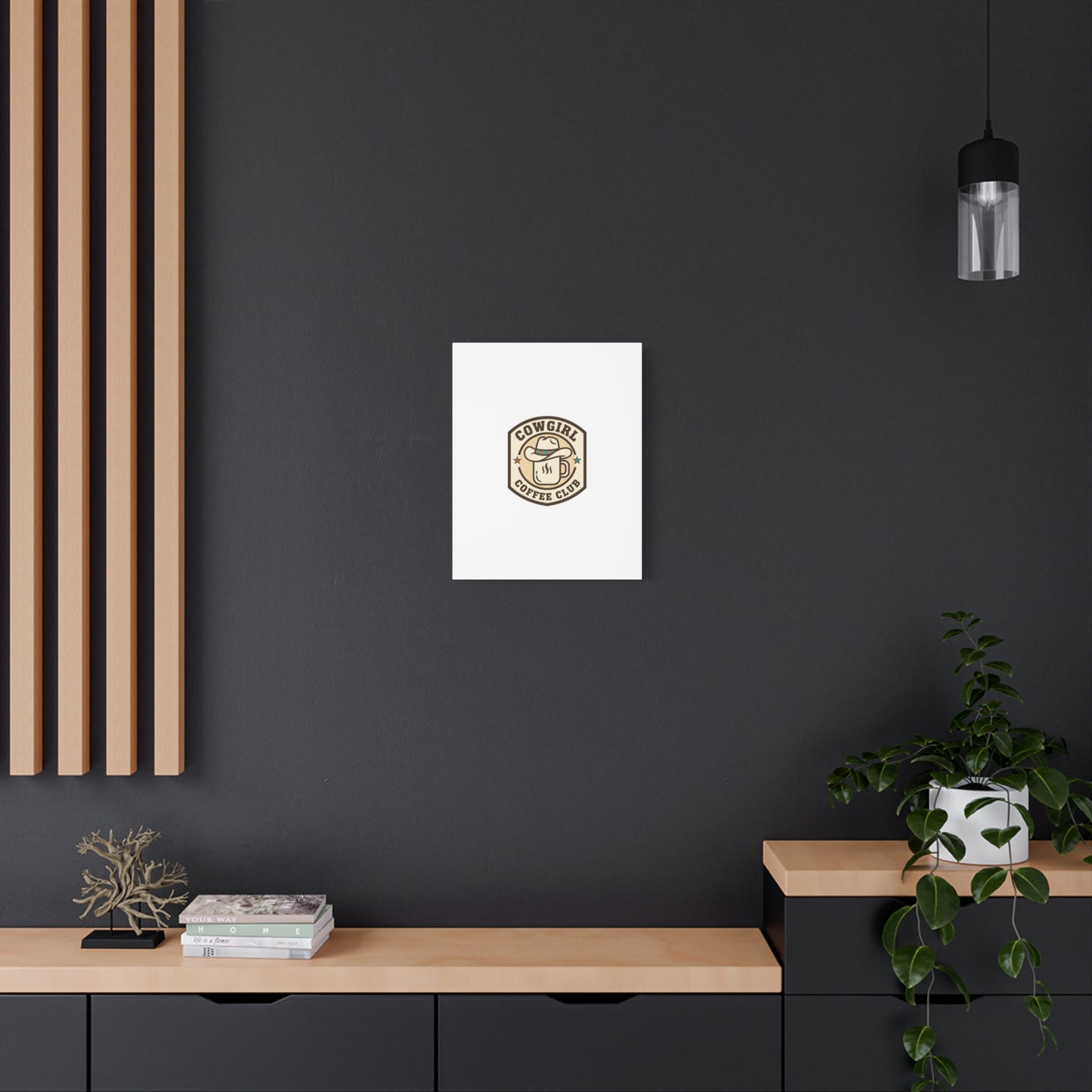 Cowgirl Coffee Club Canvas | Western Badge Typography, Rustic Emblem