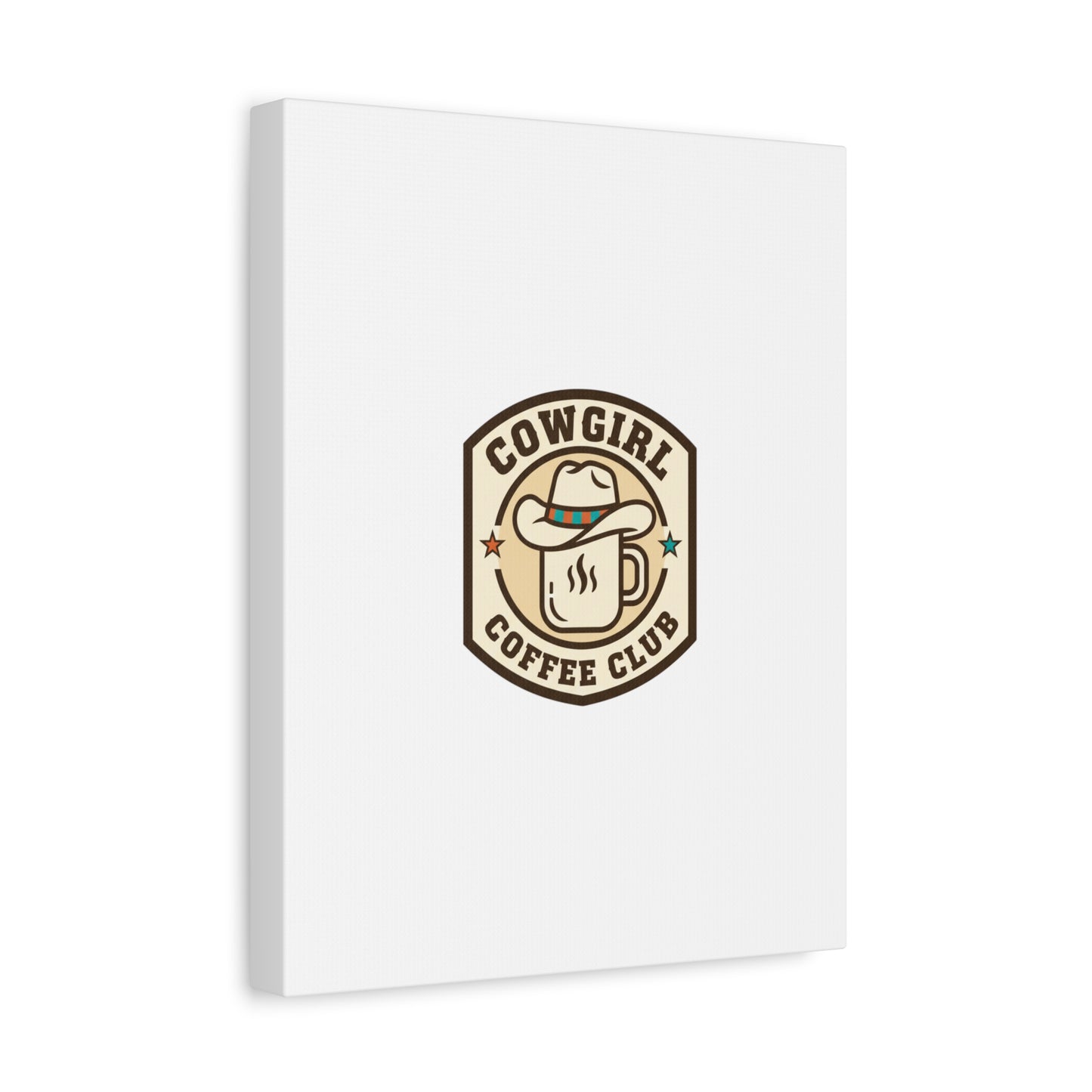 Cowgirl Coffee Club Canvas | Western Badge Typography, Rustic Emblem