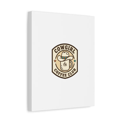 Cowgirl Coffee Club Canvas | Western Badge Typography, Rustic Emblem