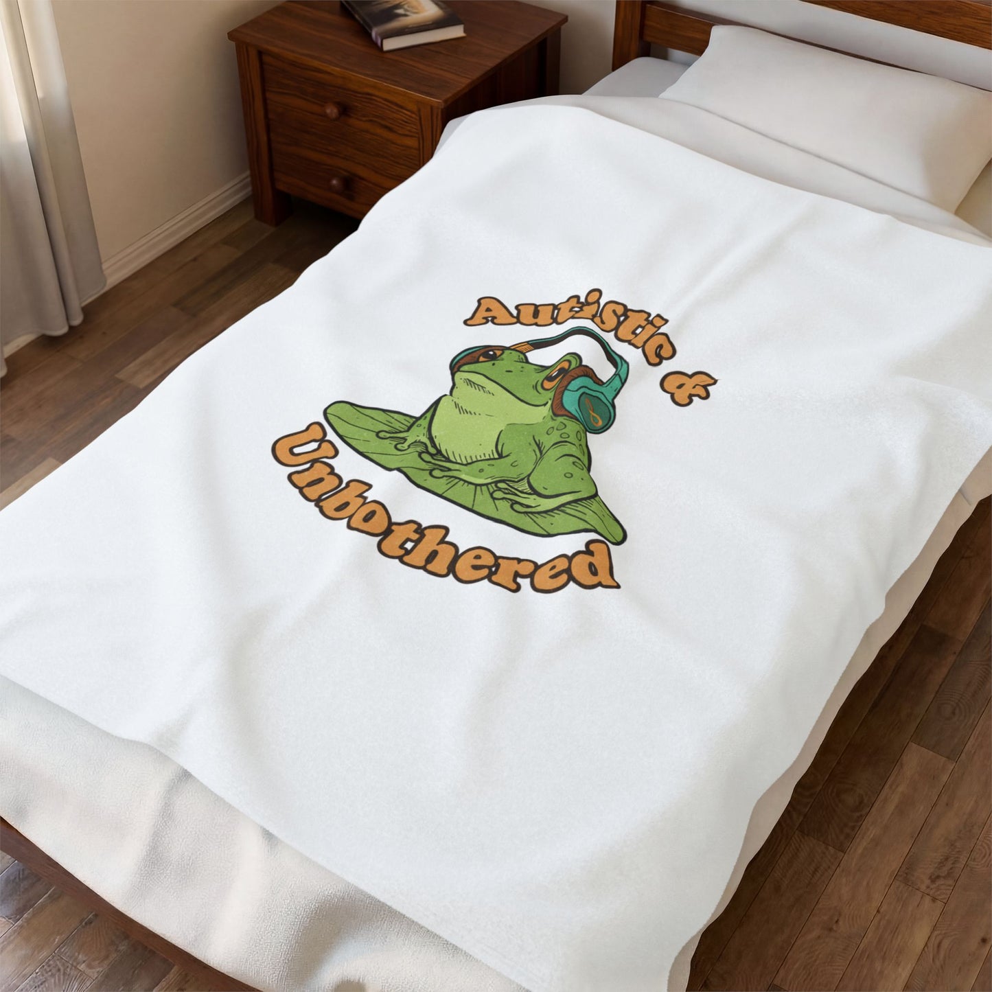 Autistic & Unbothered Frog Blanket | autism meme, neurodiversity pride