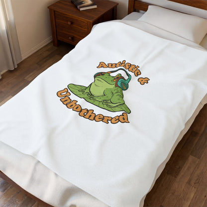 Autistic & Unbothered Frog Blanket | autism meme, neurodiversity pride