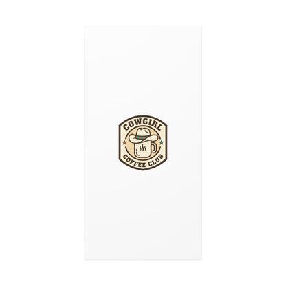 Cowgirl Coffee Club Canvas | Western Badge Typography, Rustic Emblem