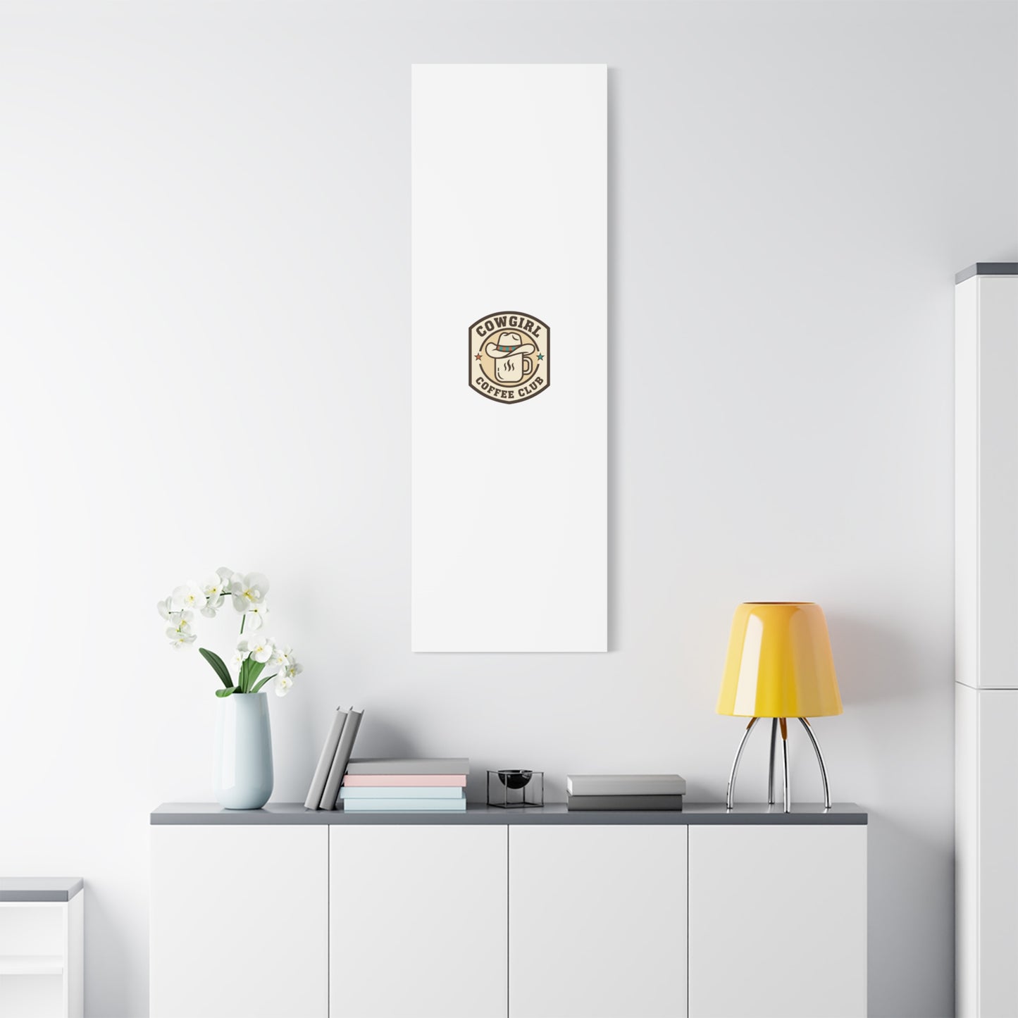 Cowgirl Coffee Club Canvas | Western Badge Typography, Rustic Emblem