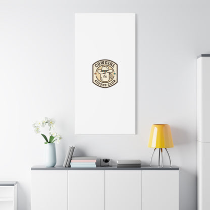 Cowgirl Coffee Club Canvas | Western Badge Typography, Rustic Emblem