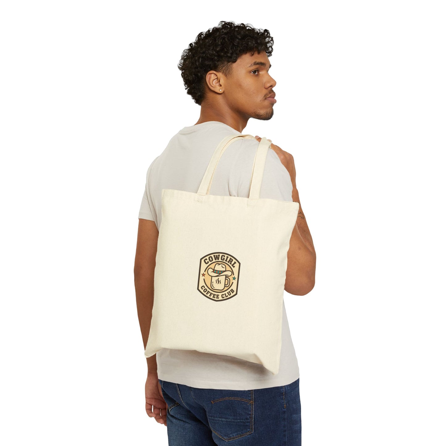 Cowgirl Coffee Club Tote | Western Badge Typography, Rustic Collegiate Emblem