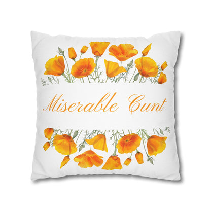 Miserable C Word Pillow Cover Yellow Flowers