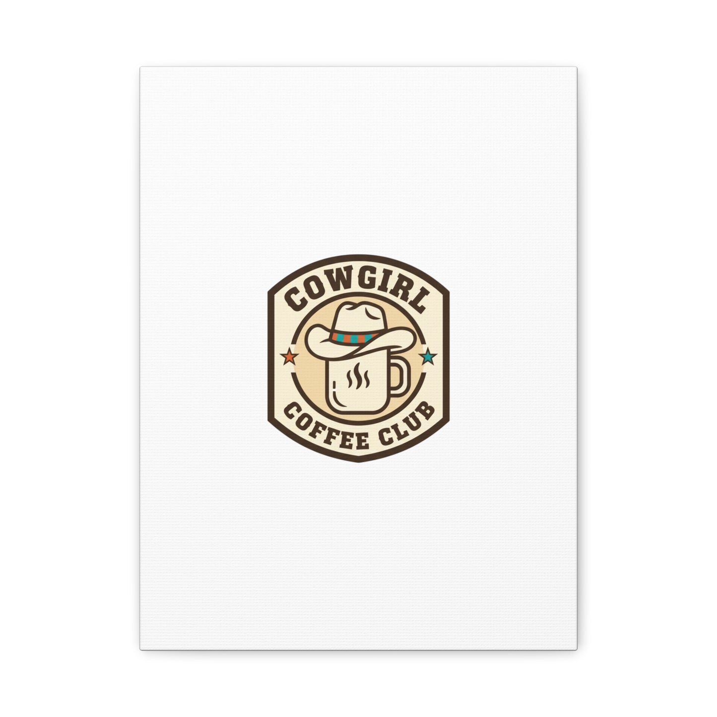 Cowgirl Coffee Club Canvas | Western Badge Typography, Rustic Emblem