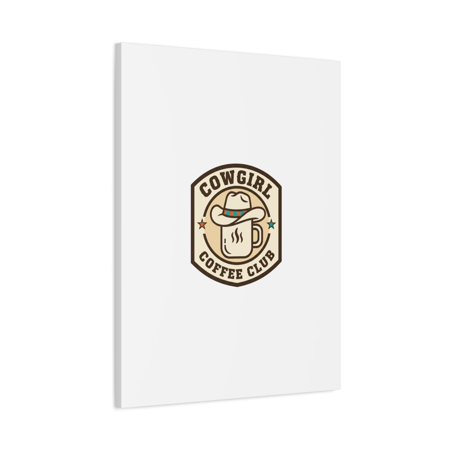 Cowgirl Coffee Club Canvas | Western Badge Typography, Rustic Emblem