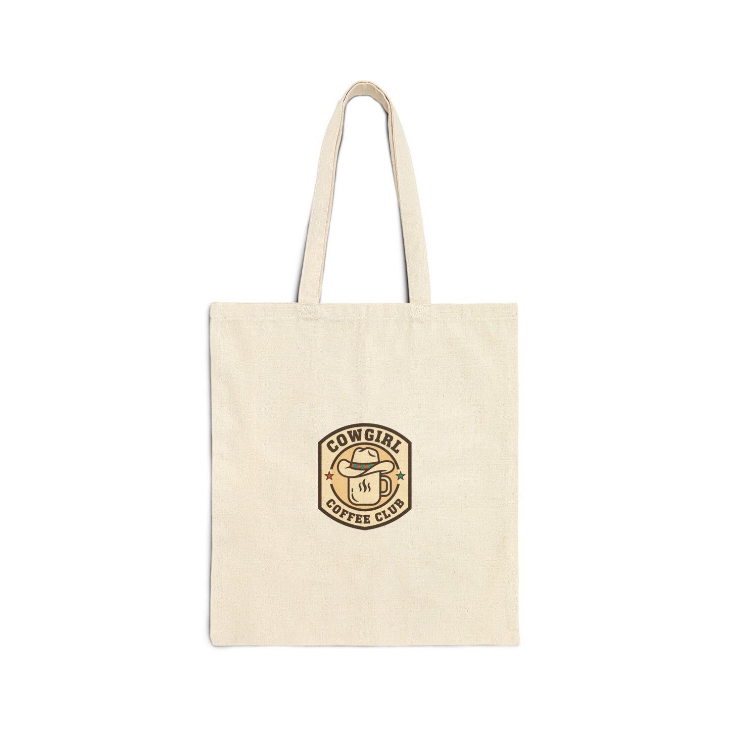 Cowgirl Coffee Club Tote | Western Badge Typography, Rustic Collegiate Emblem