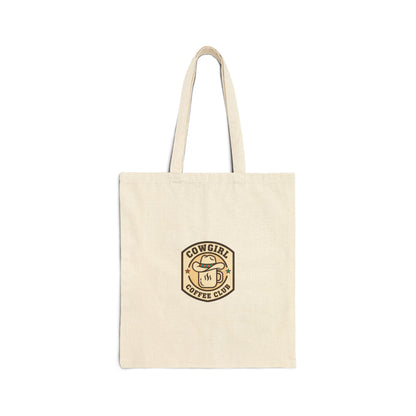 Cowgirl Coffee Club Tote | Western Badge Typography, Rustic Collegiate Emblem
