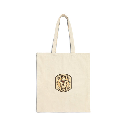 Cowgirl Coffee Club Tote | Western Badge Typography, Rustic Collegiate Emblem