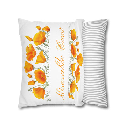 Miserable C Word Pillow Cover Yellow Flowers