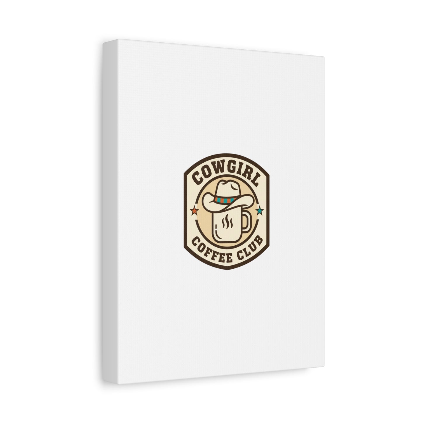 Cowgirl Coffee Club Canvas | Western Badge Typography, Rustic Emblem