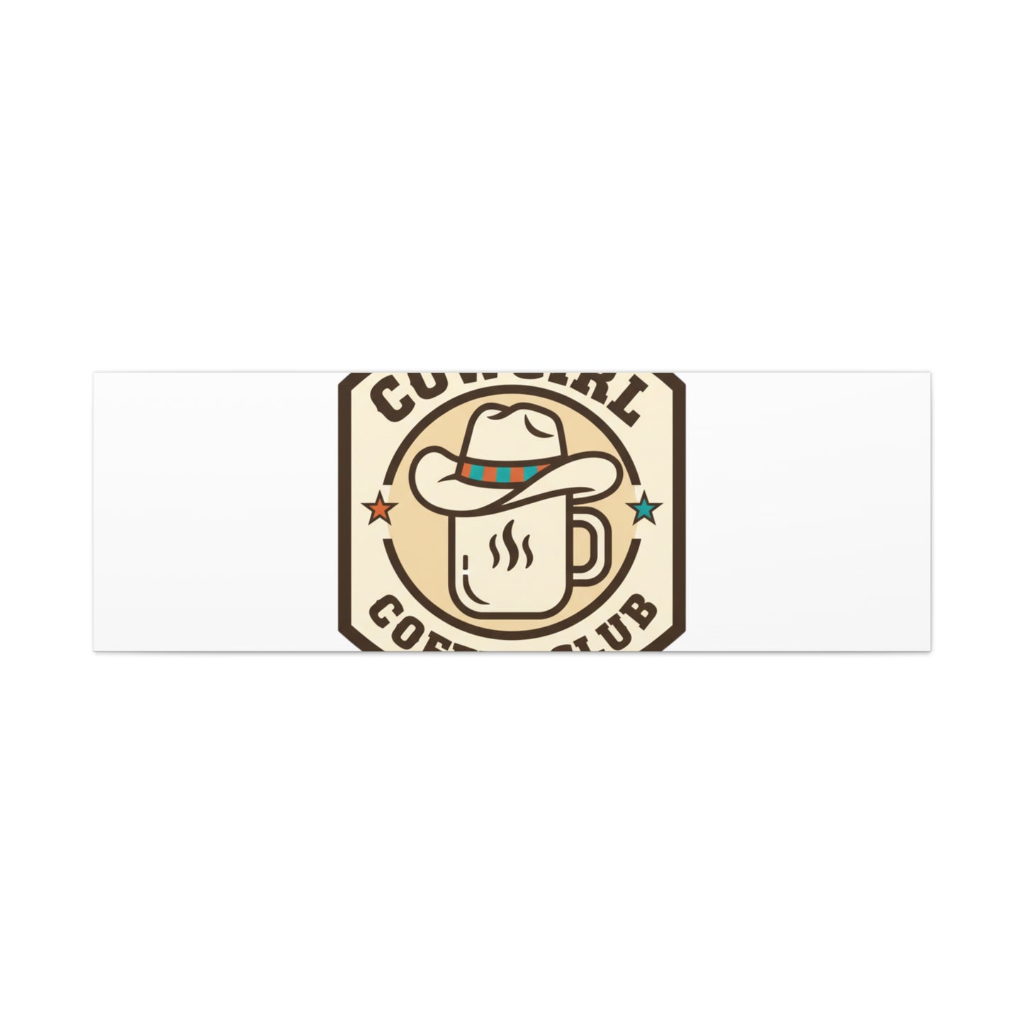 Cowgirl Coffee Club Canvas | Western Badge Typography, Rustic Emblem
