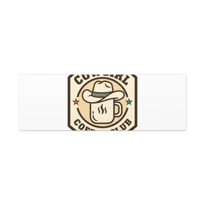 Cowgirl Coffee Club Canvas | Western Badge Typography, Rustic Emblem