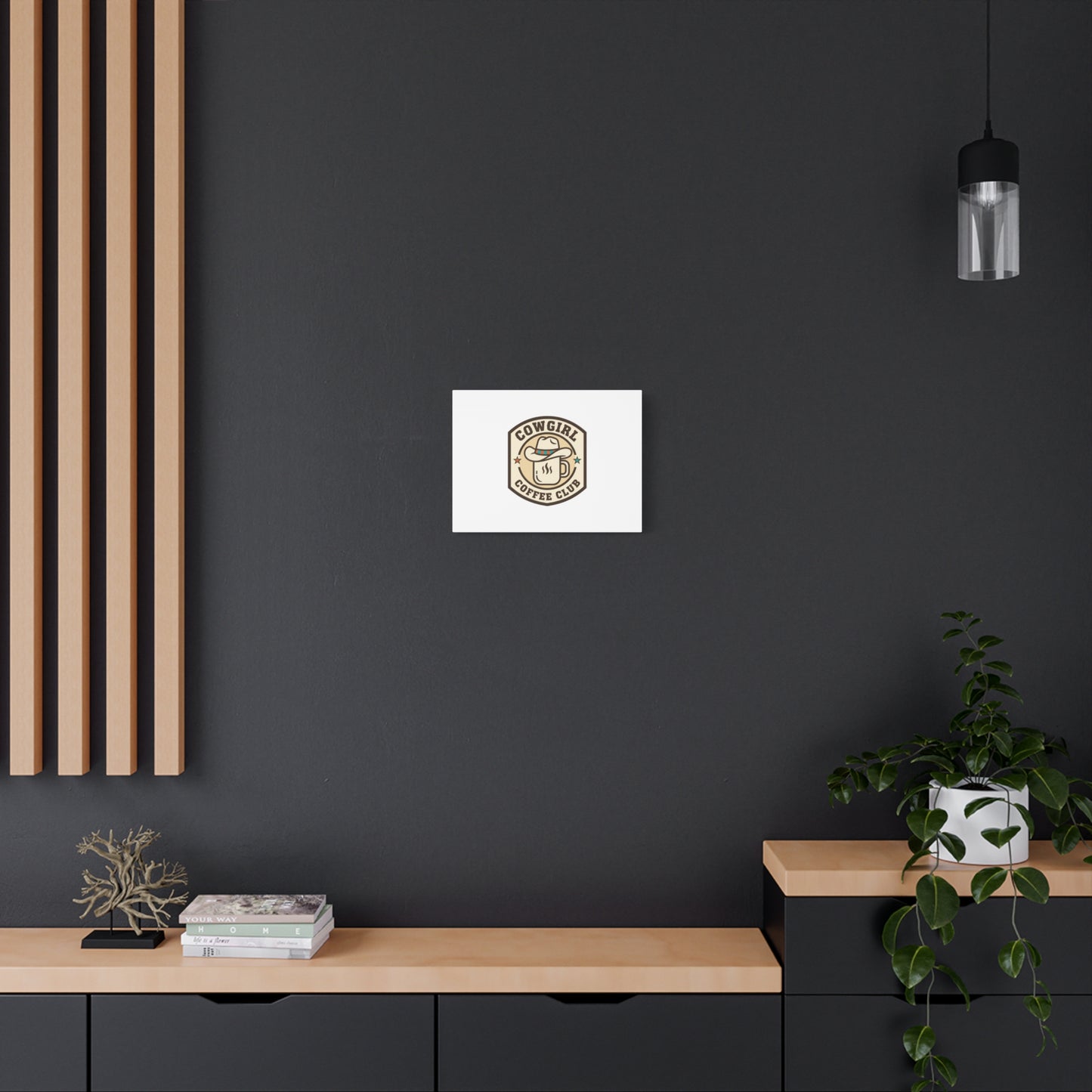 Cowgirl Coffee Club Canvas | Western Badge Typography, Rustic Emblem