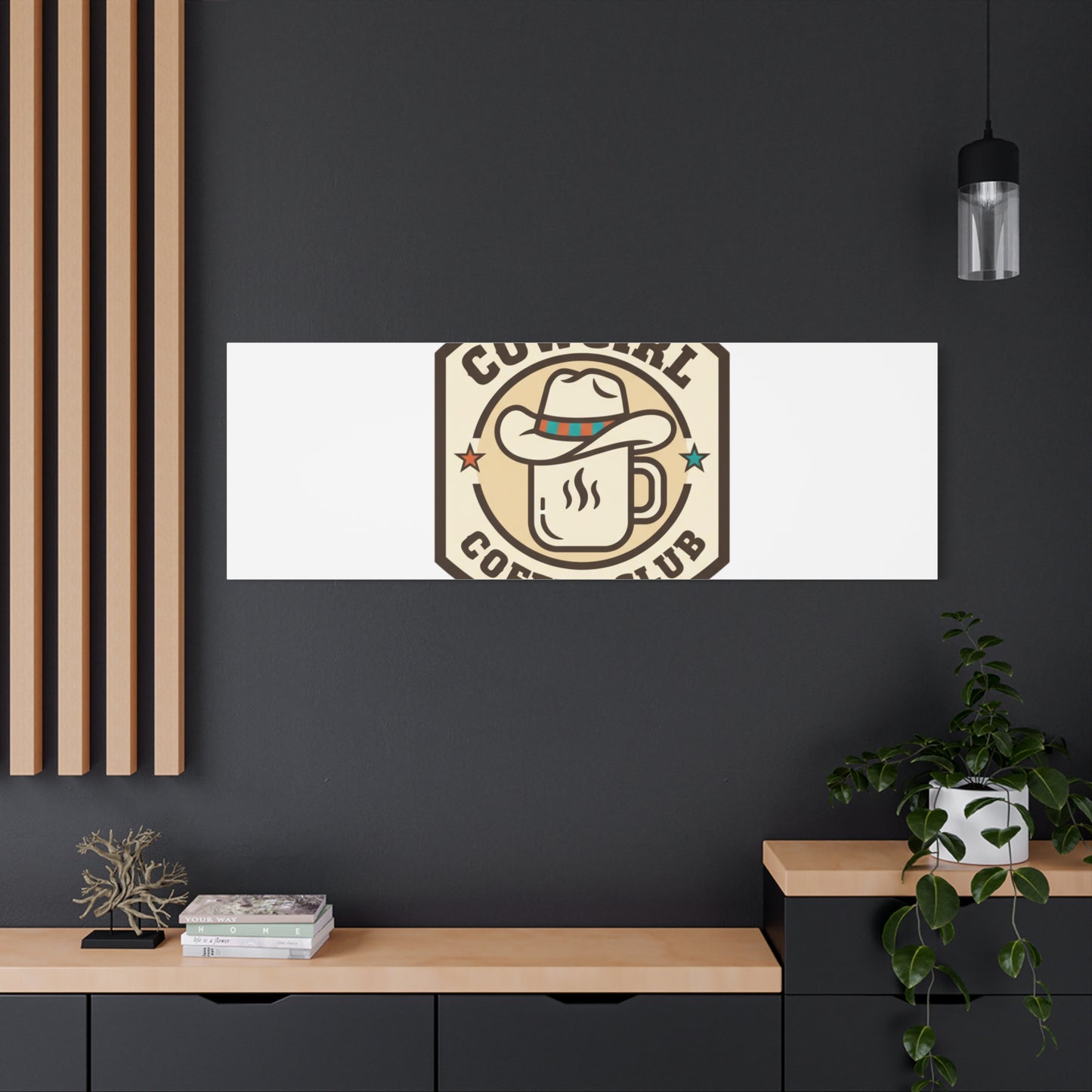 Cowgirl Coffee Club Canvas | Western Badge Typography, Rustic Emblem