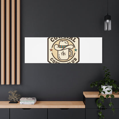 Cowgirl Coffee Club Canvas | Western Badge Typography, Rustic Emblem