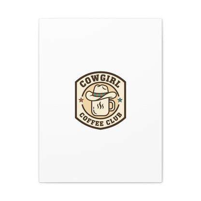 Cowgirl Coffee Club Canvas | Western Badge Typography, Rustic Emblem