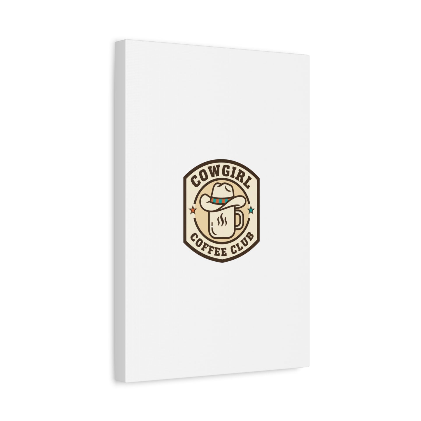 Cowgirl Coffee Club Canvas | Western Badge Typography, Rustic Emblem