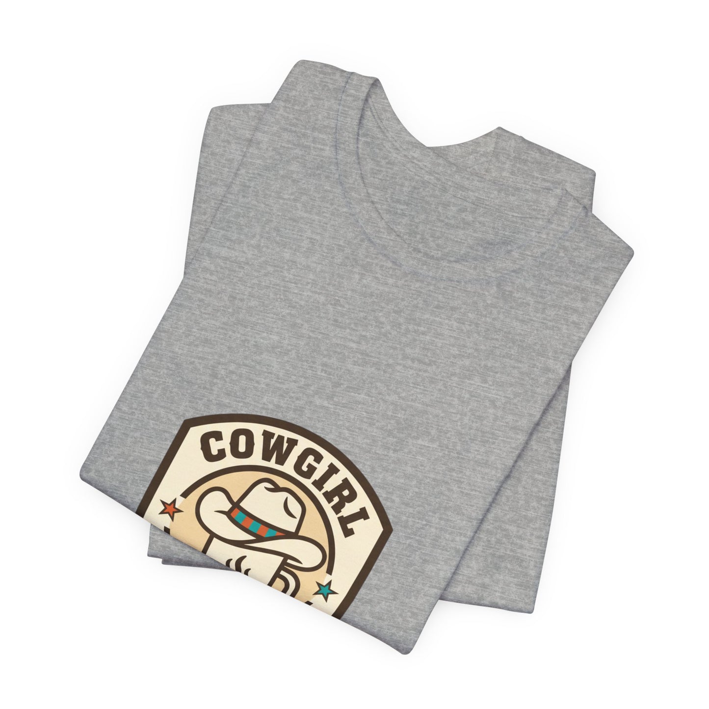 Cowgirl Coffee Club Tee | Western Badge Typography, Rustic Collegiate Shirt