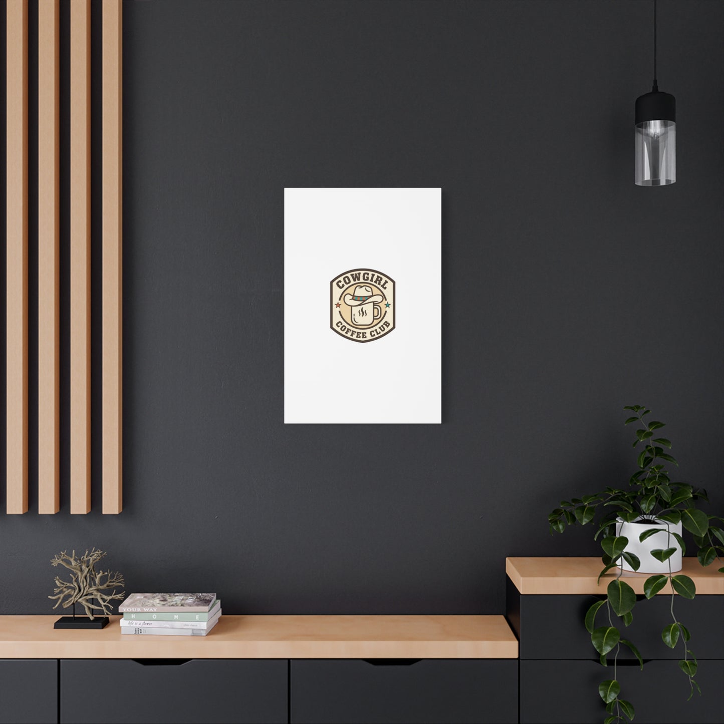 Cowgirl Coffee Club Canvas | Western Badge Typography, Rustic Emblem