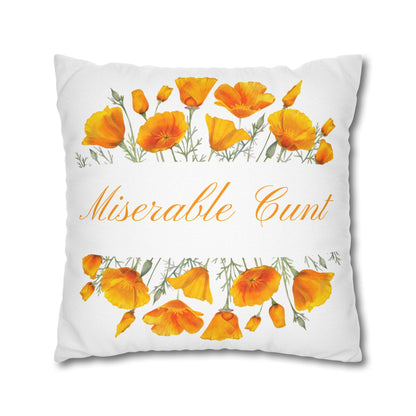Miserable C Word Pillow Cover Yellow Flowers