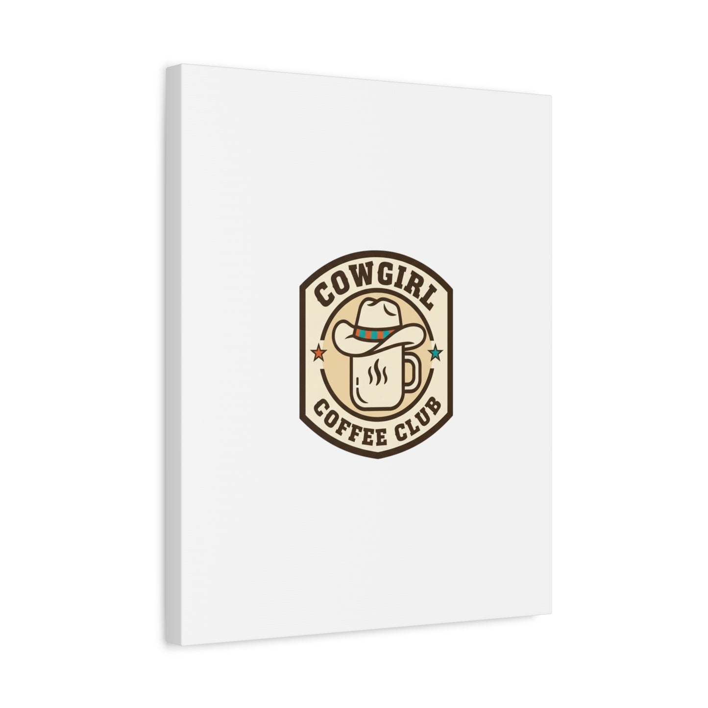 Cowgirl Coffee Club Canvas | Western Badge Typography, Rustic Emblem