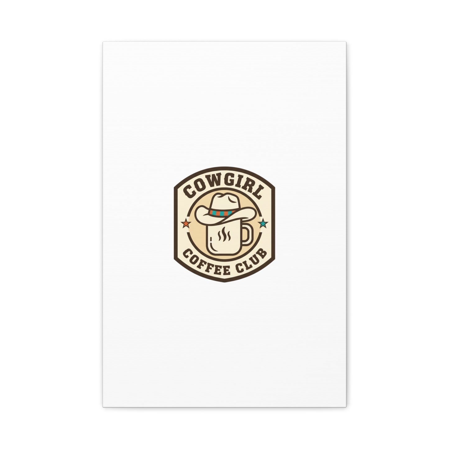Cowgirl Coffee Club Canvas | Western Badge Typography, Rustic Emblem