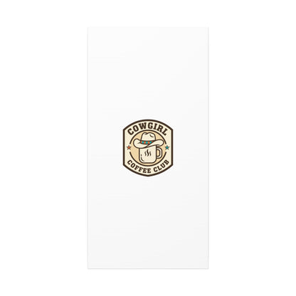 Cowgirl Coffee Club Canvas | Western Badge Typography, Rustic Emblem