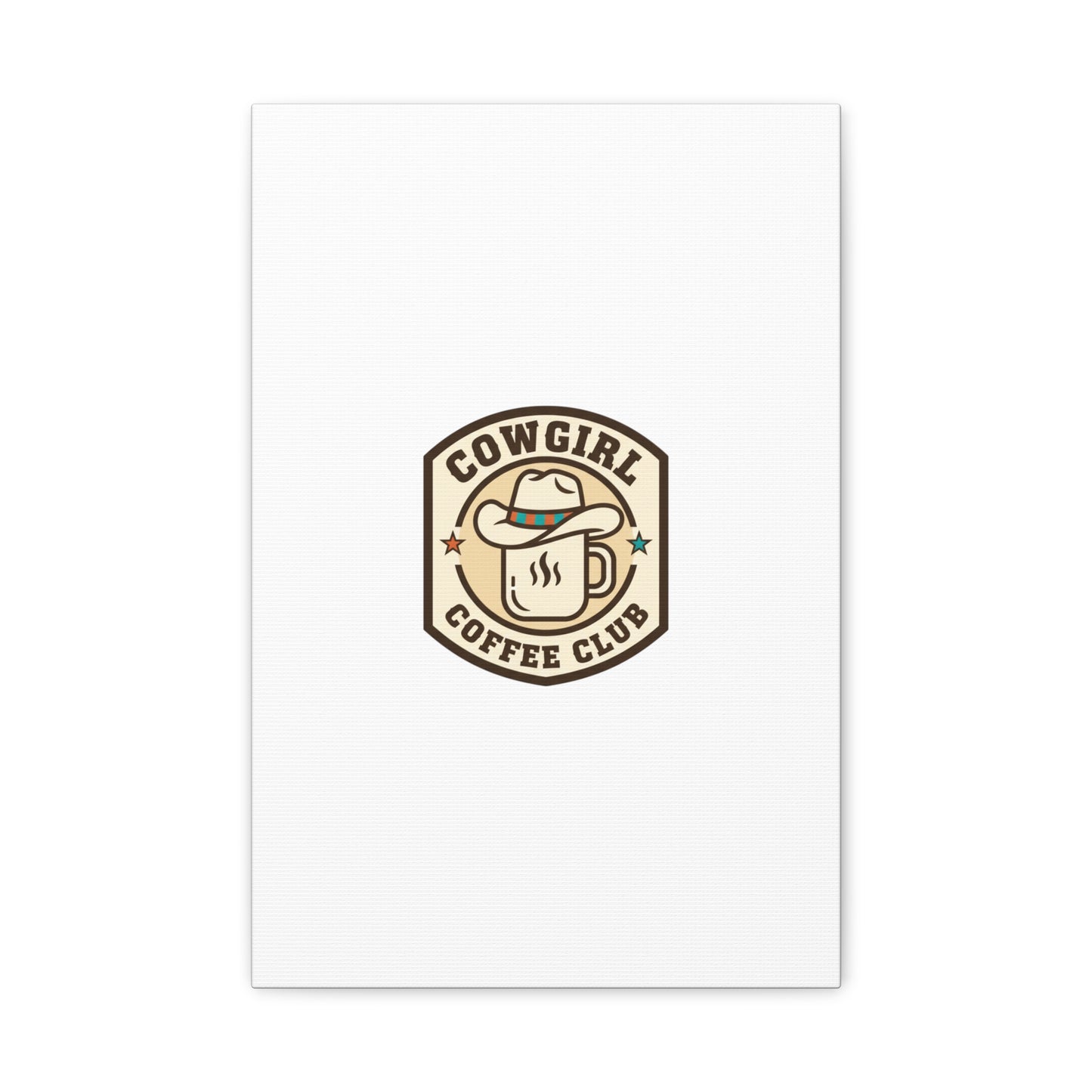 Cowgirl Coffee Club Canvas | Western Badge Typography, Rustic Emblem