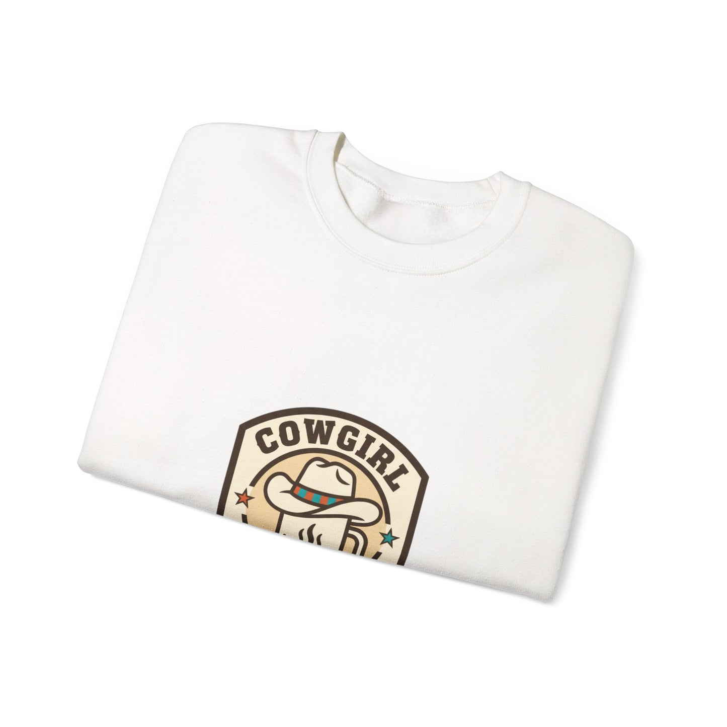 Cowgirl Coffee Club Sweatshirt | Western Badge Typography, Rustic Collegiate Emblem