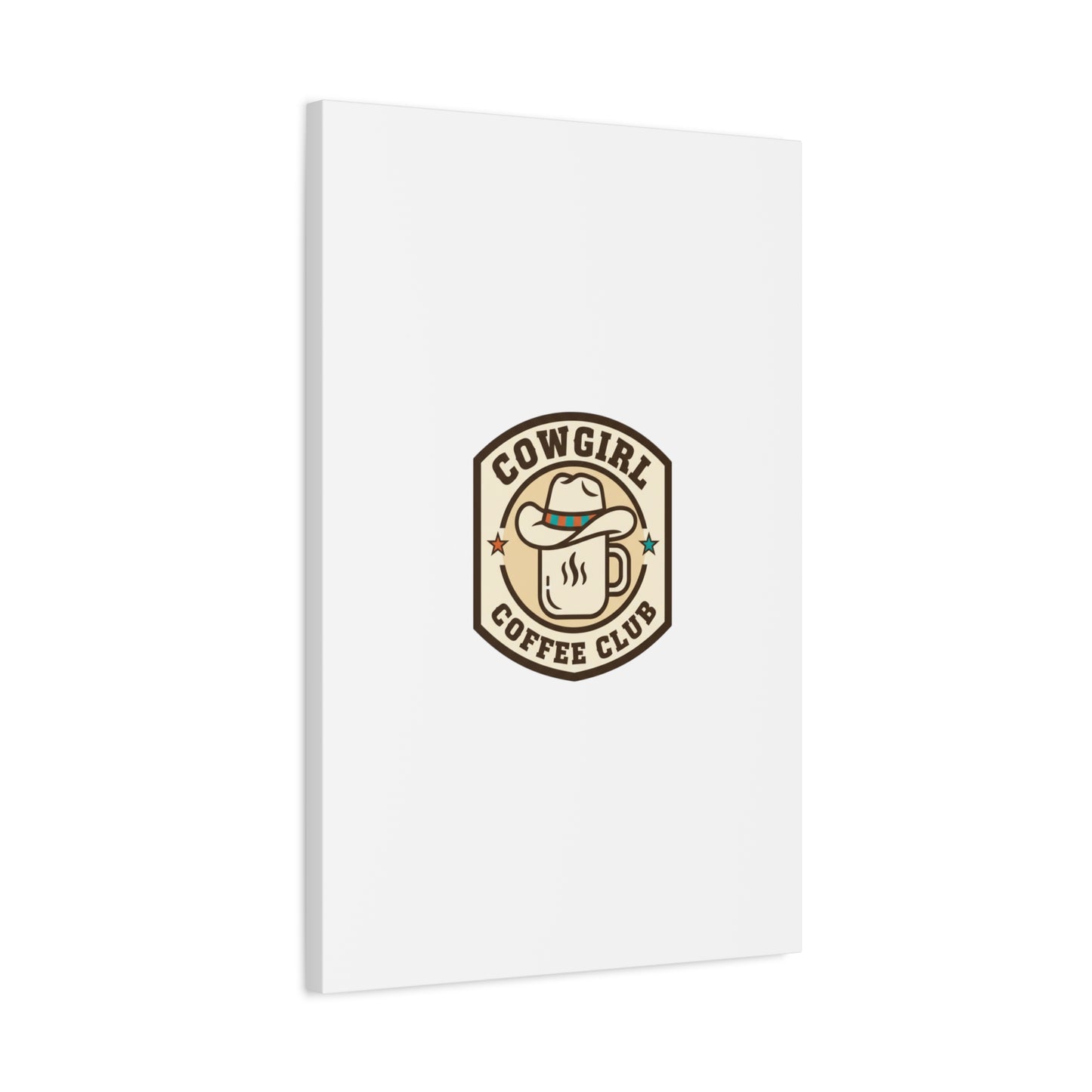 Cowgirl Coffee Club Canvas | Western Badge Typography, Rustic Emblem